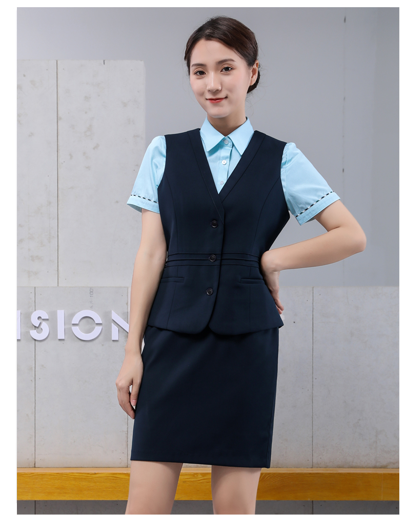 夏季中国邮储银行工作服女新款蓝绿马甲邮局工装湖蓝马夹制服套装蓝绿