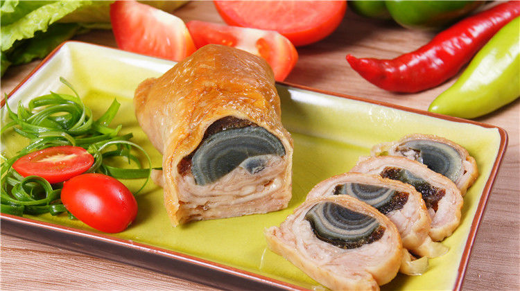 福建鸭皮卷泉州皮蛋卷开袋即食特色冷盘菜下酒菜方便菜酒店皮蛋卷四条