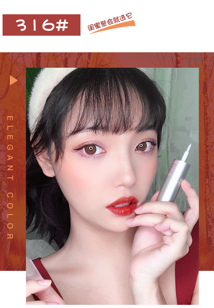 韩汝双头口红雨衣不沾杯长效不掉色平价学生定妆液彩妆生日礼物生日