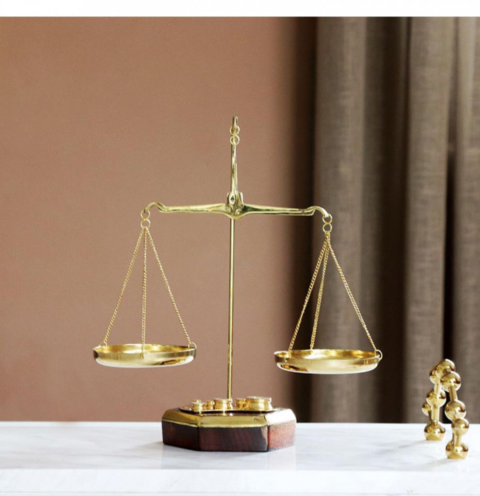 铜制品摆件费灵家居手工制品黄铜怀旧复古风格天平秤摆件书房装饰品