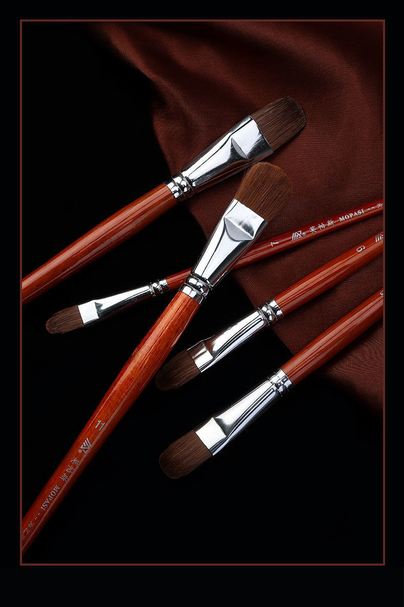 精选品质h988狼毫水粉笔套装美术专用圆头水彩笔油画笔丙烯单支排笔