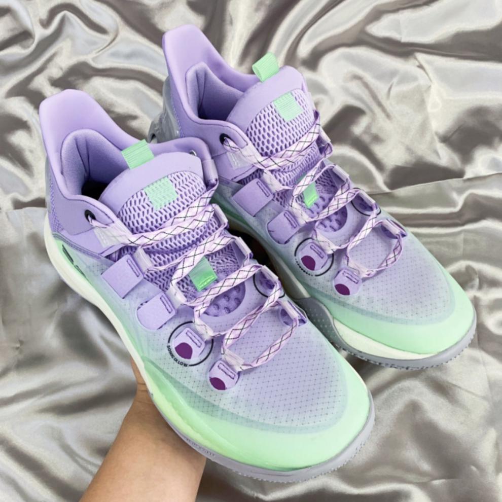 适配 音速9 low淡柔紫扎染紫色腰果花梦境篮球鞋鞋带 绿色腰果花鞋带