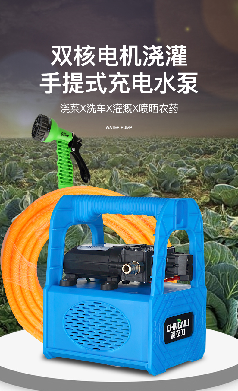 2022新款充电式抽水泵浇菜神器浇水机新型农用淋菜浇地灌溉农田家用