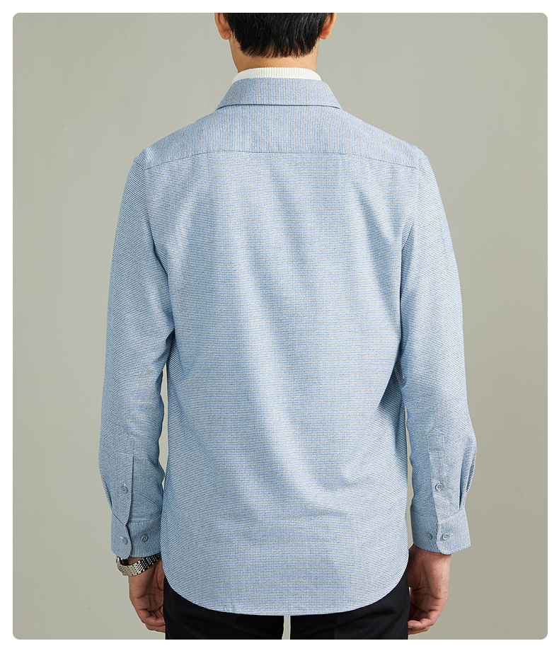 busen/步森长袖衬衫男士时尚商务休闲磨毛衬衣秋冬款男装亲肤上衣