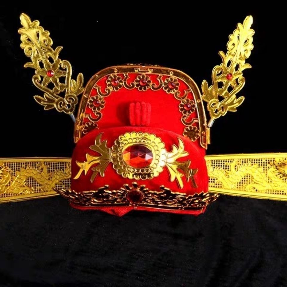 bitced新品乌纱帽古装帽二龙戏珠款状元帽财神帽高考状元帽子乌纱帽县