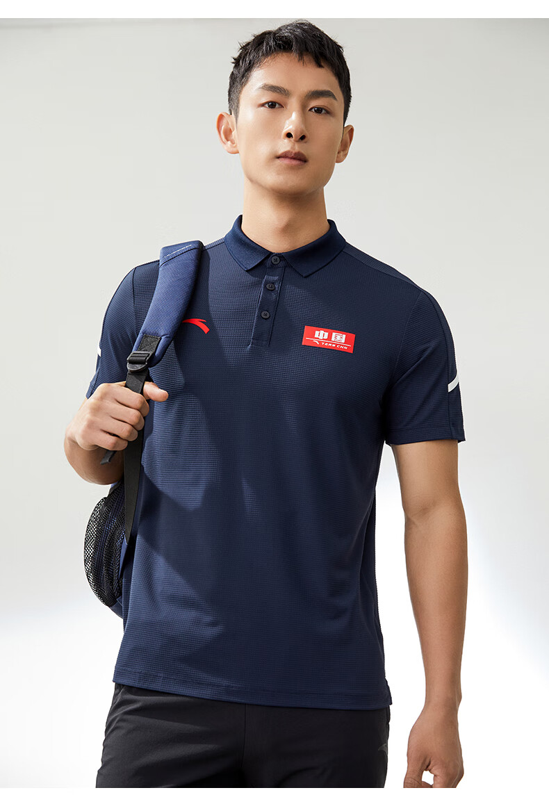 安踏(anta)安踏商务男士短袖polo衫2022秋冬季新款中国透气翻领t恤男