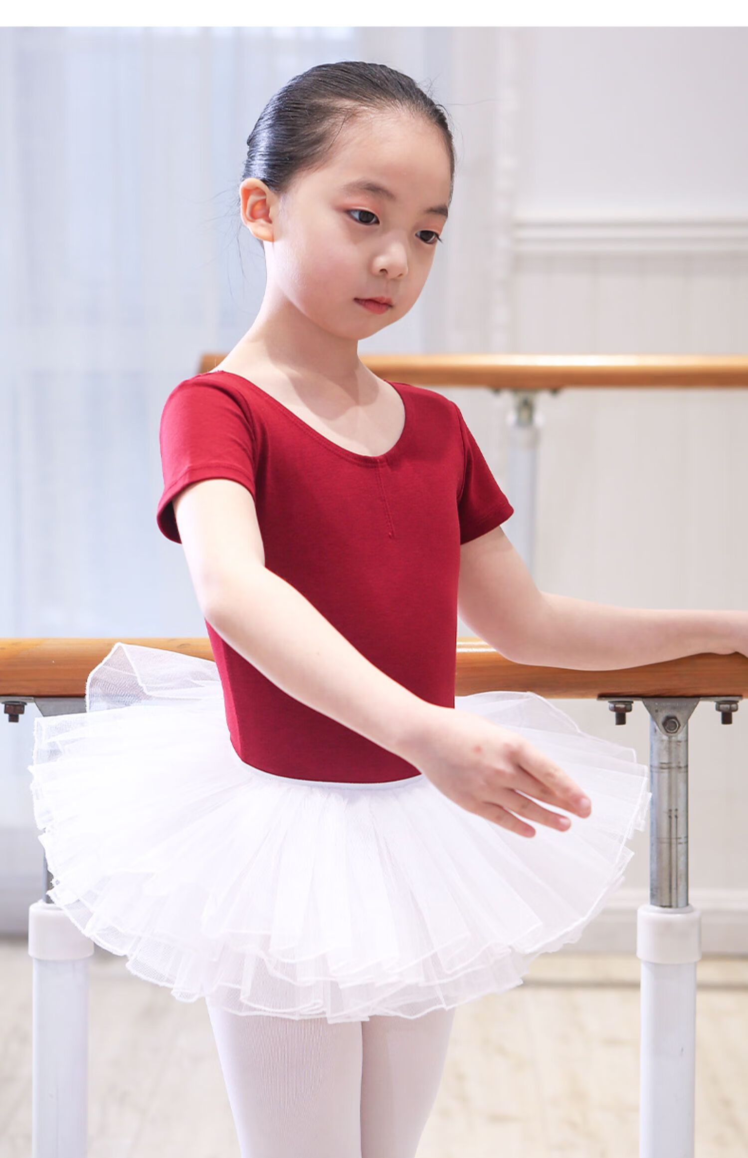 儿童舞蹈服女童夏短袖芭蕾中国舞体服练功体操服形体基训连体长袖林朝