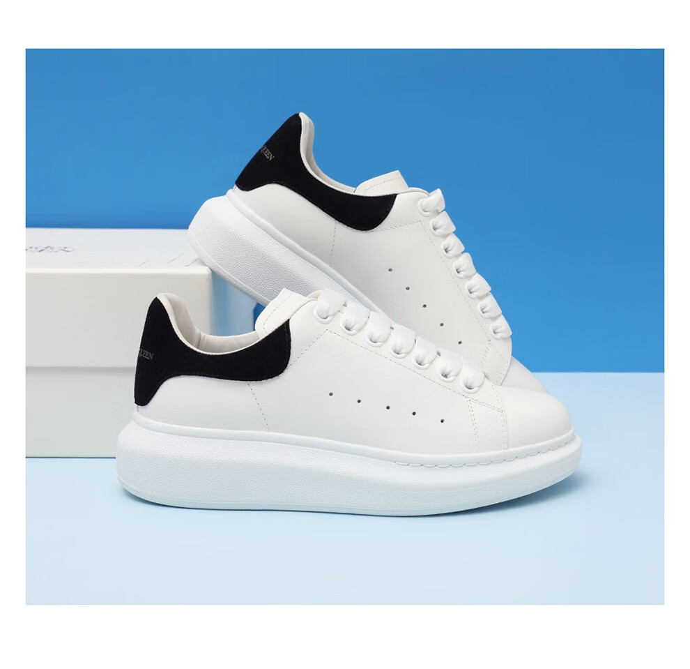alexander mcqueen 亚历山大麦昆小白鞋女士撞色运动鞋女鞋 553770 wh