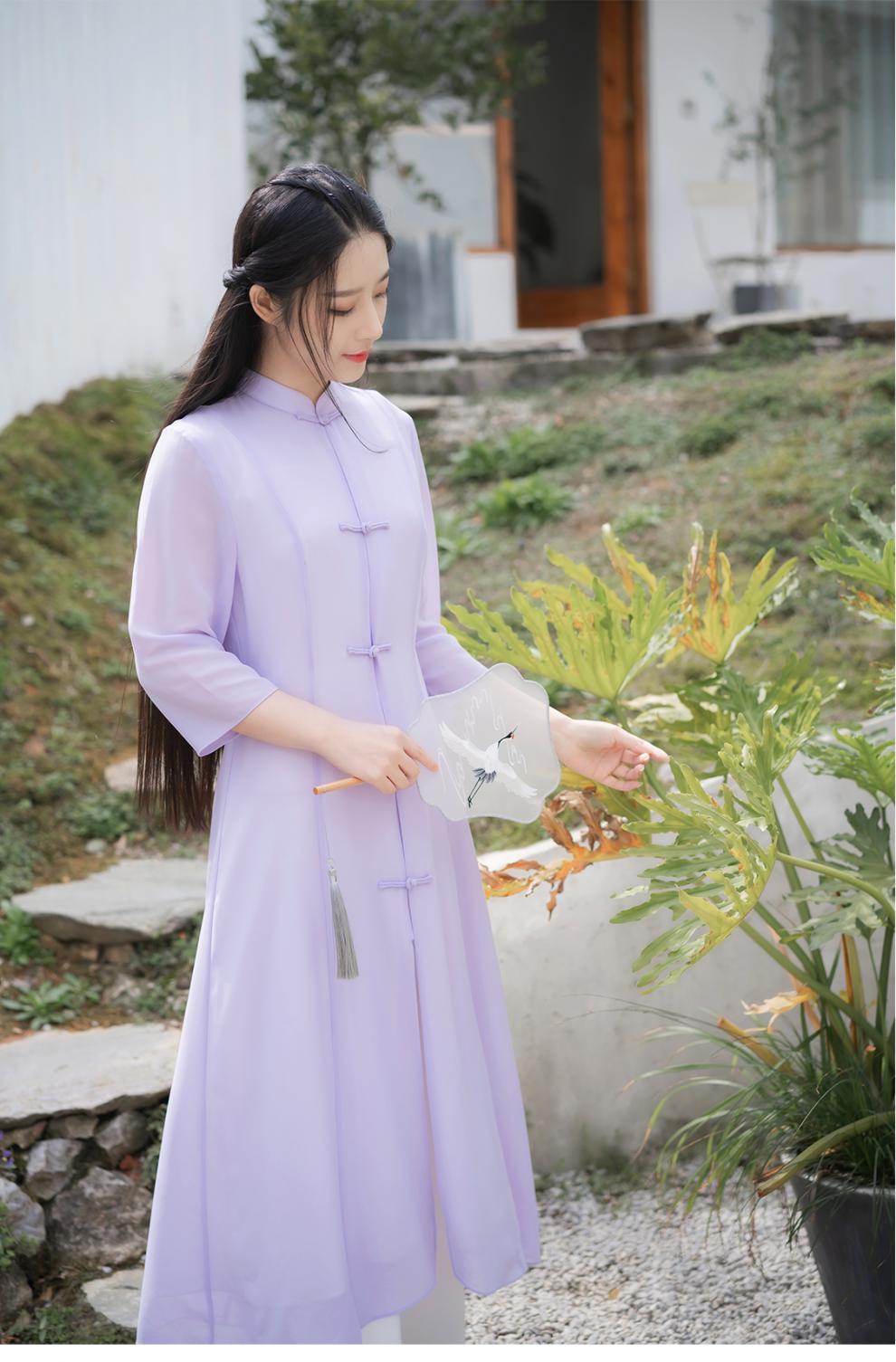 修行服装女唐装女复古改良茶人服茶艺师禅服茶服禅意文艺中式盘扣修身