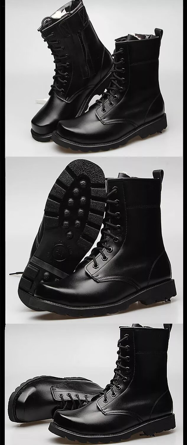 特战鞋雪地鞋作战靴男户外羊毛保暖靴子皮靴高帮马丁靴防滑雪地靴工装