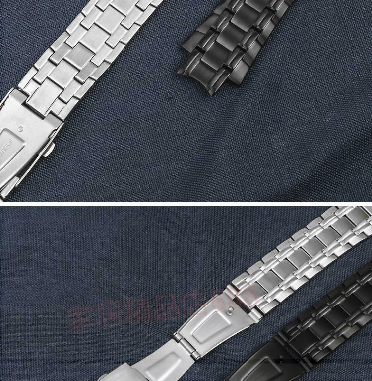 适用于适用casio卡西欧efr-539d/bk手表带不锈钢海洋之心精钢手表链