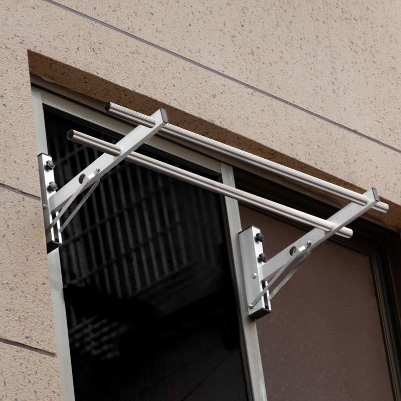 窗外晾衣架窗户免打孔晒被神器阳台外伸缩户外室内晒挂衣杆凉衣架卡圆