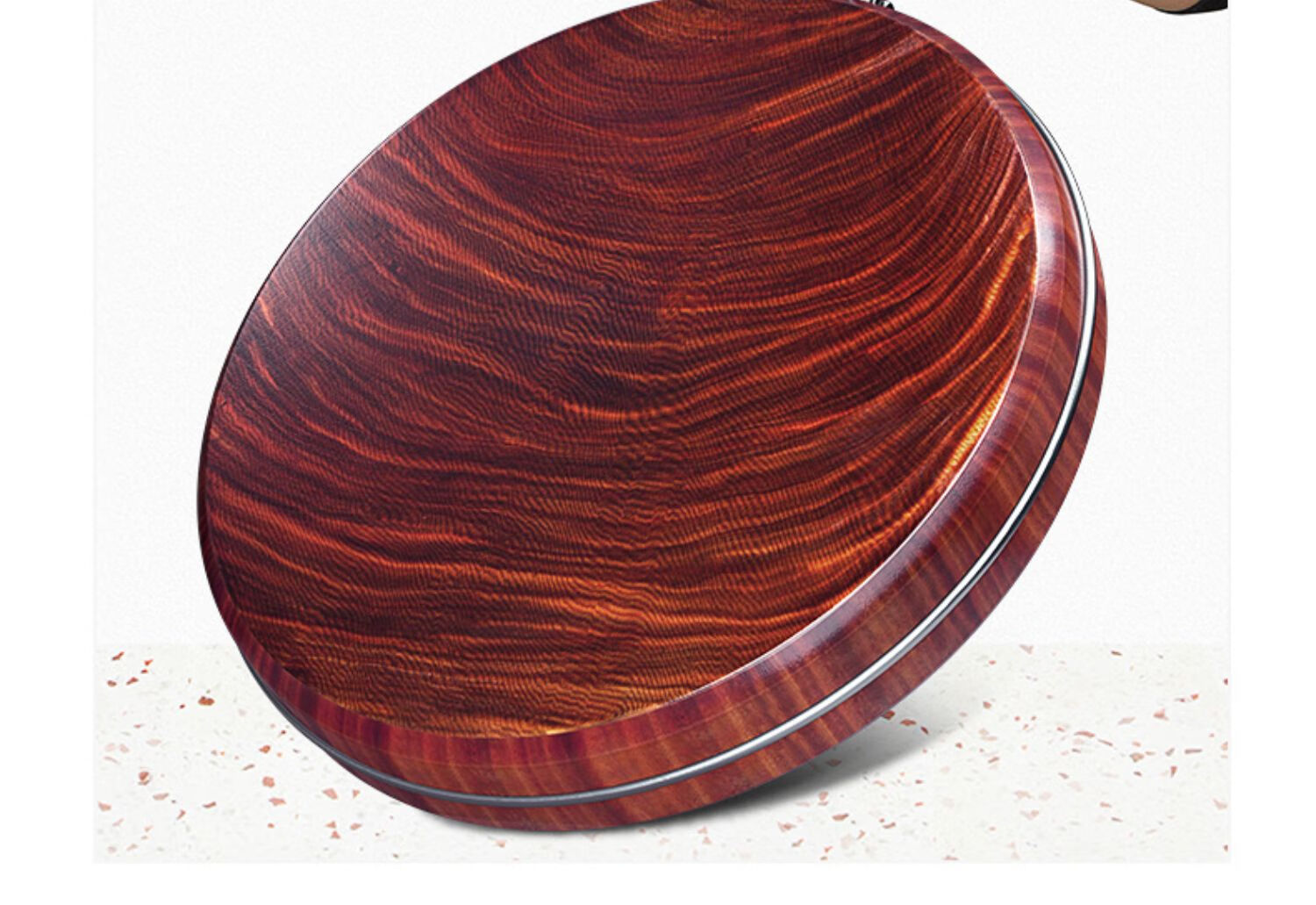 切菜板厨房案板圆形粘板菜墩 黑铁木根圈提42x5筷子10支 菜板架【图片