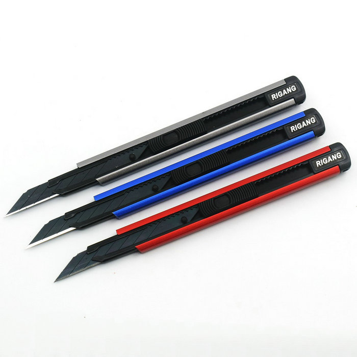 rg金属美工刀小号30度斜角雕刻刀汽车贴膜工具刀片红色1把装60以下73