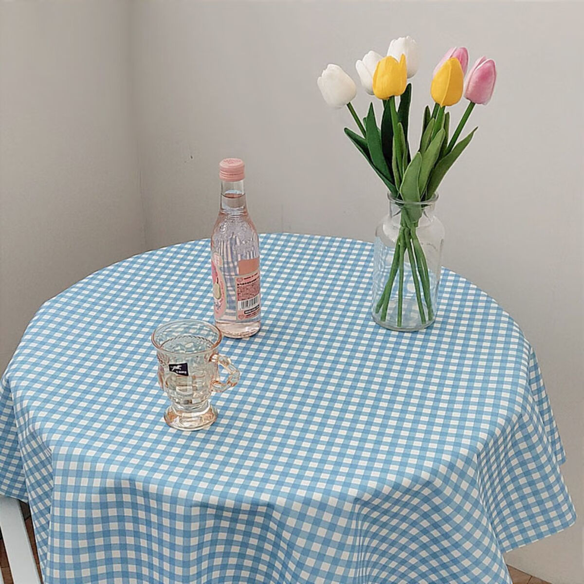 雯喜网红ins风格子碎花桌布绒布少女学生书桌布垫拍照背景布餐桌茶几