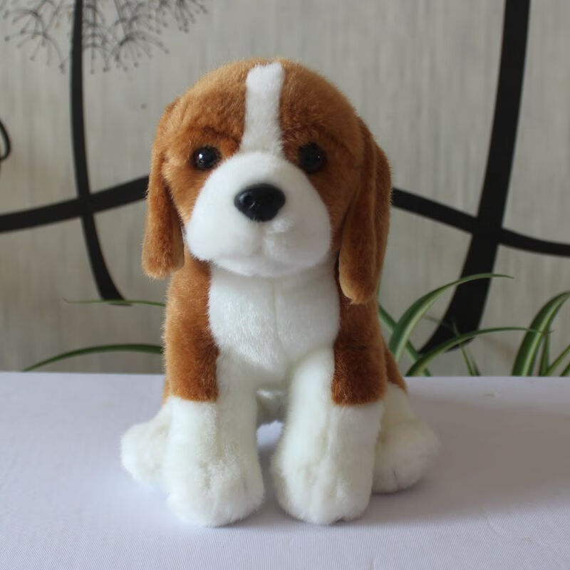 比格犬公仔毛绒玩具 可爱比格犬公仔 毛绒玩具猎兔犬小狗狗英国猎狐犬