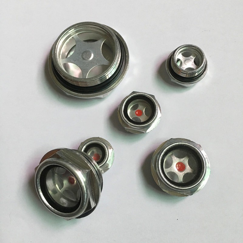 油镜圆型油窗油镜圆形铝油标油视镜油位观察镜空压机减速机观油镜 m20