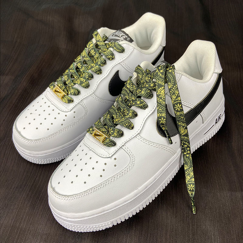 鞋带适配耐克af1空军一号aj1腰果花彩色渐变男女款配饰潮帆布鞋绳紫红