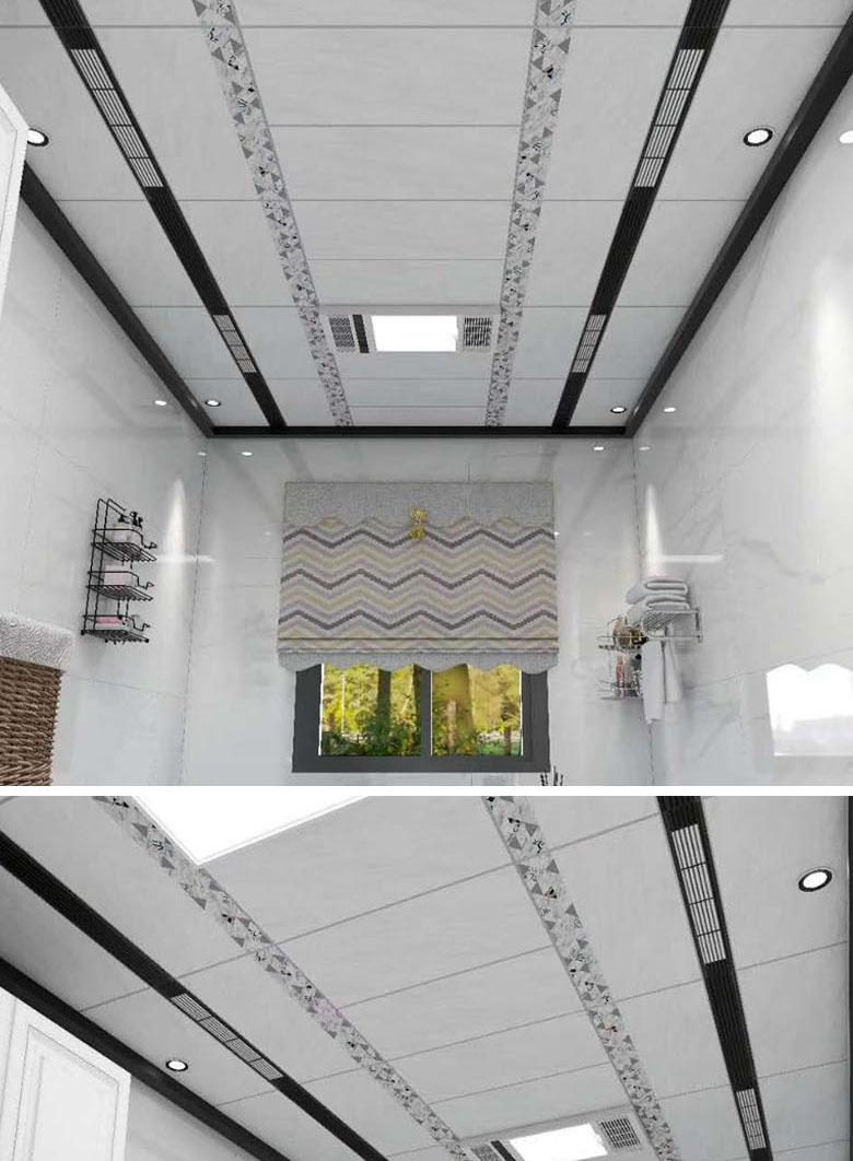 300x600集成吊顶铝扣板厨房卫生间模块餐厅大天花板全套配件材料黑边