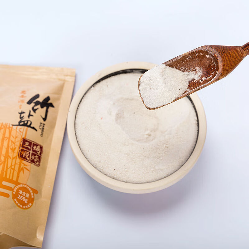 白玉兰中盐长江葛圣源三烤竹盐260g食用盐钠弱碱无碘无抗结剂 260g*2