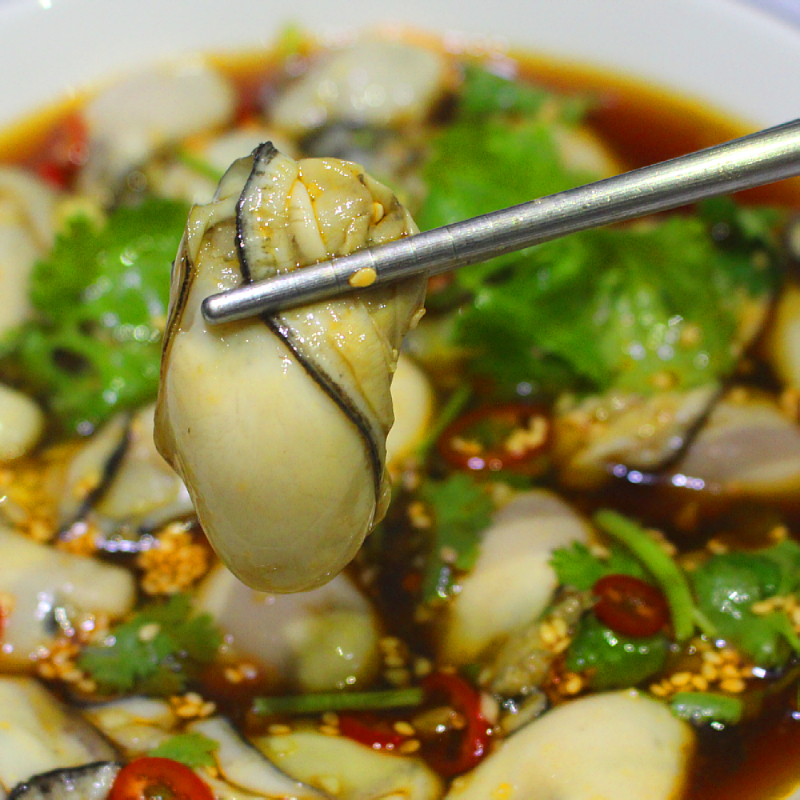 潮汕生腌海鲜网红特产香辣熟腌海蛎子生蚝肉野生现剥海鲜腌制罐头