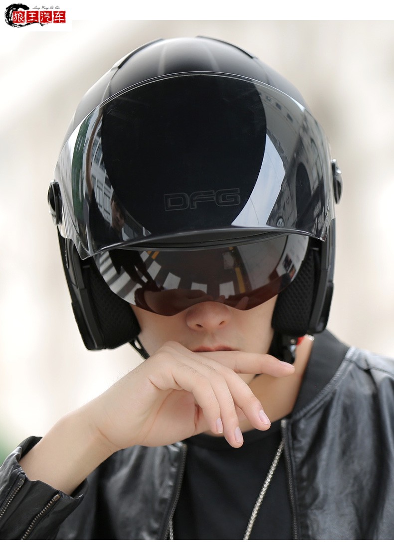 dfg电动电瓶车头盔男春夏季女全盔四季通用踏板摩托半盔安全帽适用于