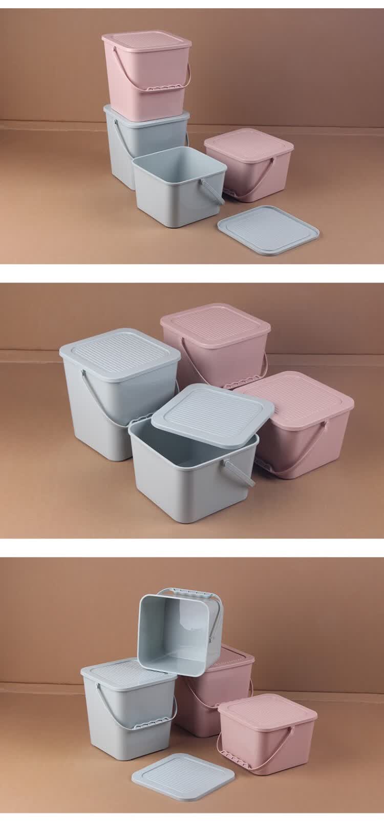 四方桶塑料有盖食品桶新款收纳桶2020小桶水桶手提长方形画画4l无盖