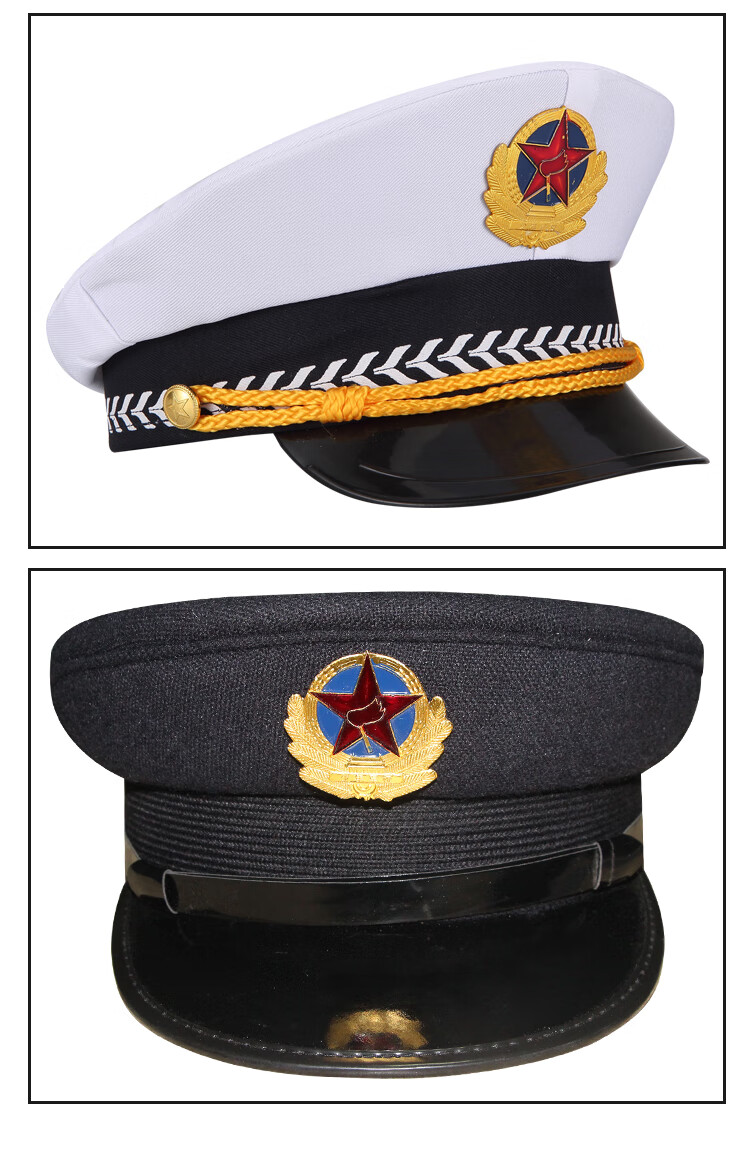 男女孩警察帽帽海军大盖帽队帽儿童演出道具 普通藏青色大盖帽 s(54