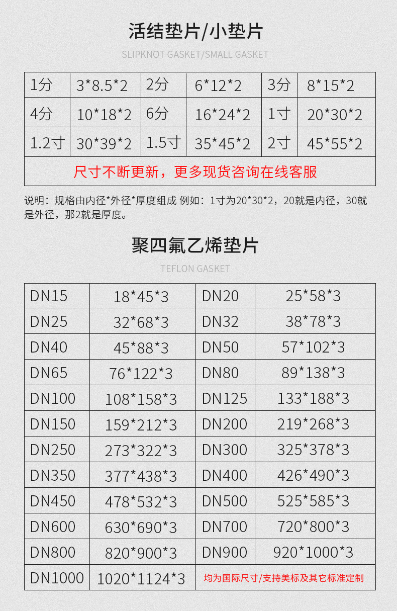 四氟垫片定制加工高温聚四氟乙烯法兰铁氟龙塑料ptfe压力表密封 dn125