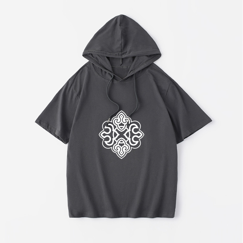 蒙古族短袖t恤元素文字图腾mongolia蒙古花纹民族风慵懒风衣服女男连