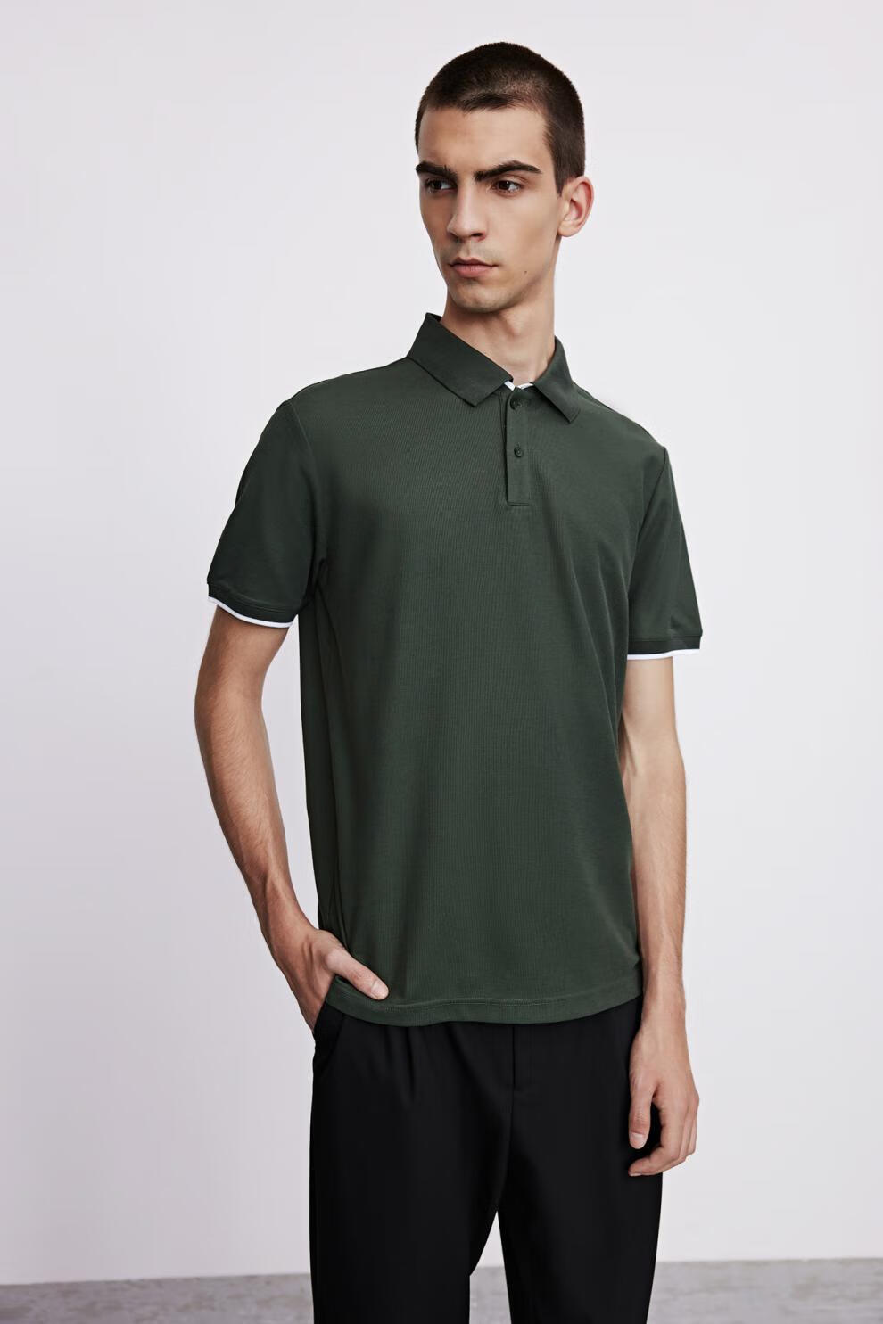 ur2021春夏新品男装时尚通勤polo领短袖马球衫mf18r4ne2001 军绿 xxl