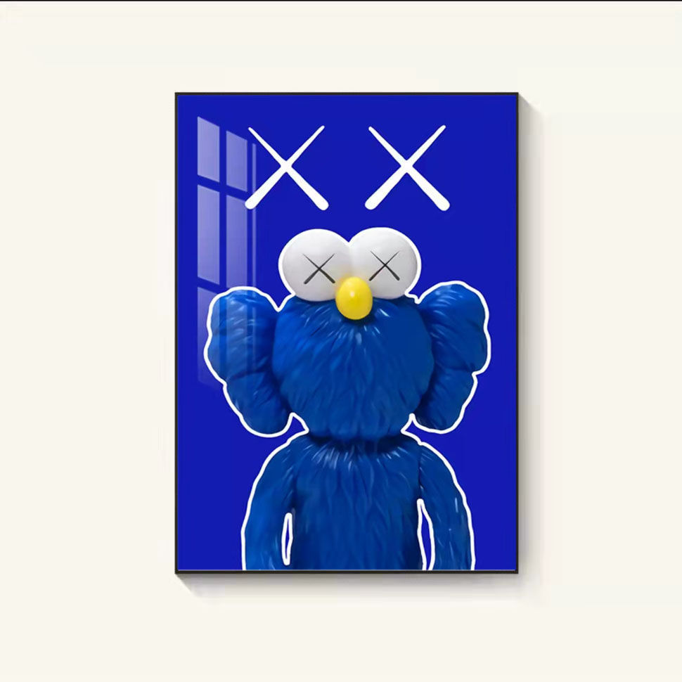 尔煦克莱因蓝客厅装饰画芝麻街暴力熊沙发背景挂画卧室布置奶茶店壁画