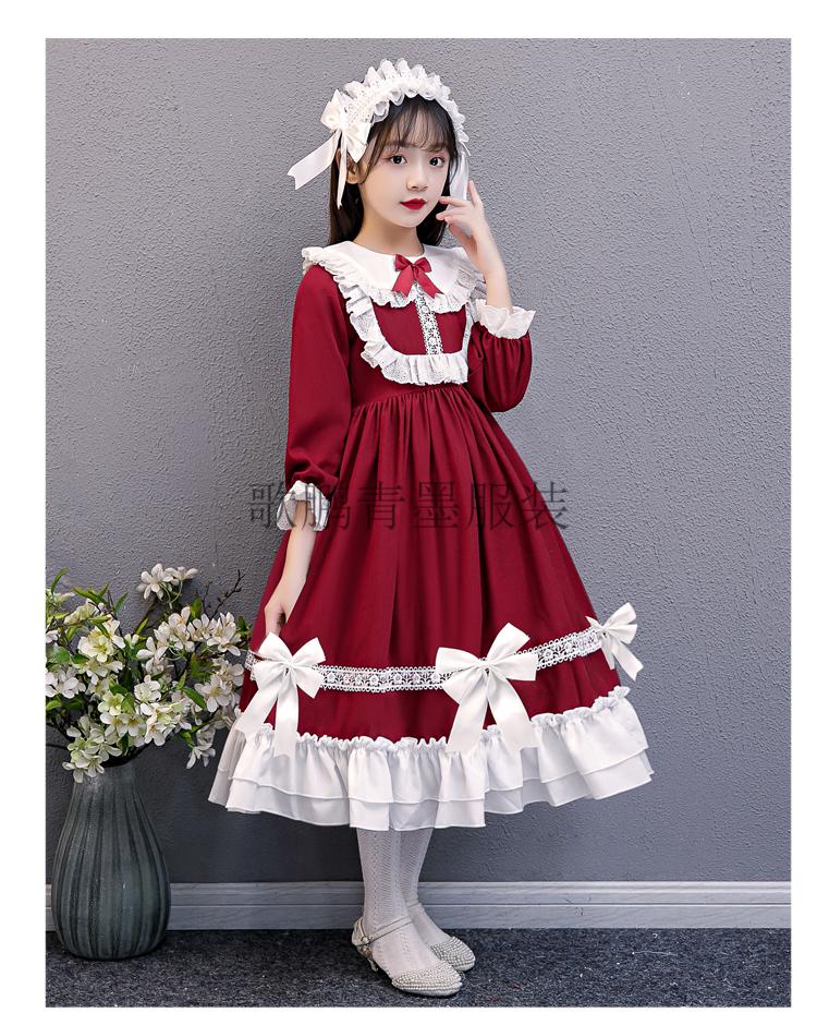 萌萌哒连衣裙洛丽裙子连衣裙公主裙洛丽塔韩系春款 la2002红色裙子