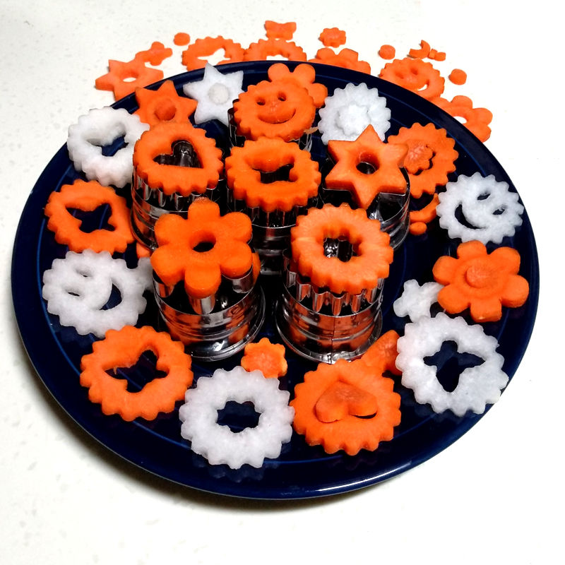 水果雕刻模板笑脸爱心梅花压花模饼干造型工具水果拼盘盘饰印模具 6