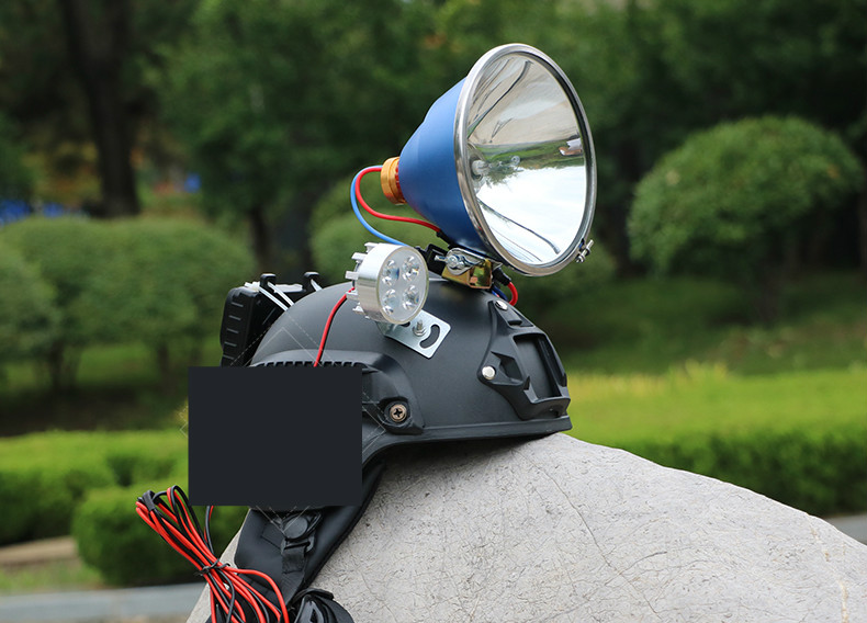 mmd强光疝气灯500w头戴远射氙气灯头盔探照灯钓鱼野鸡灯超亮16cm调焦