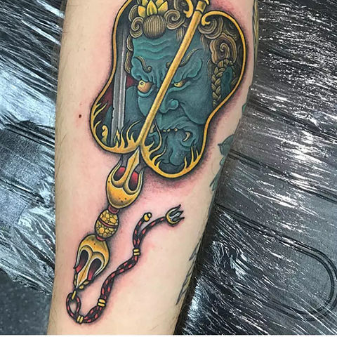 纹身贴洗不掉纹身贴防水男 不动明王 佛手手臂胳膊逼真小臂大臂刺青