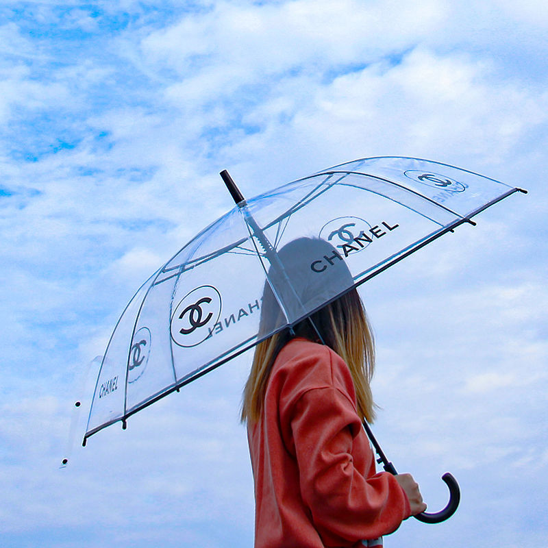 网红透明雨伞女适用于长柄自动高级感拍照高颜值小香风公主透明23寸16