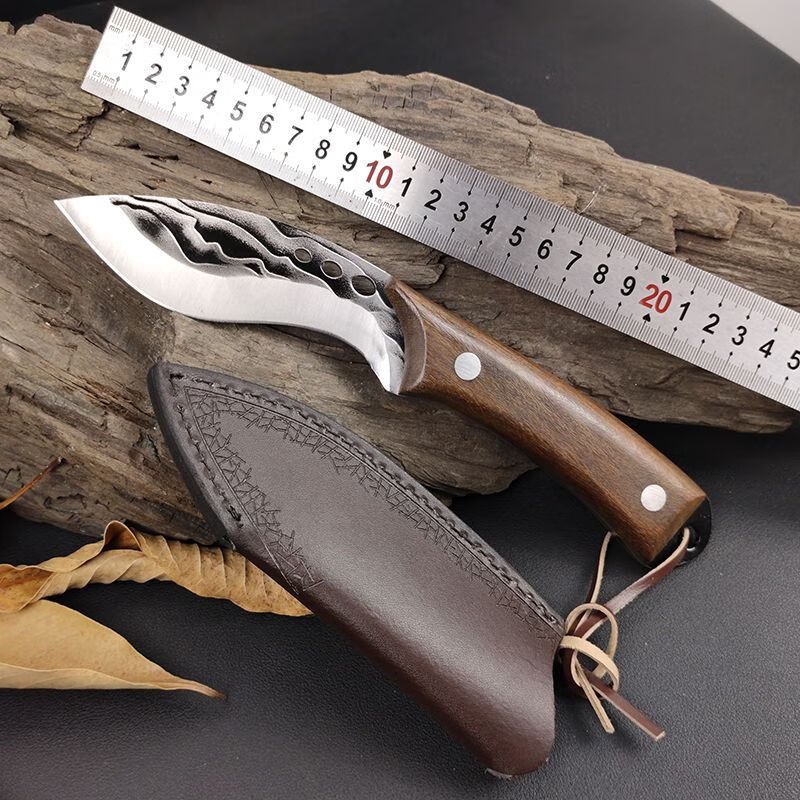 尼泊尔军刃 大马士革 尼泊尔战术小刀户外专用小刀钓鱼小刀野外探险