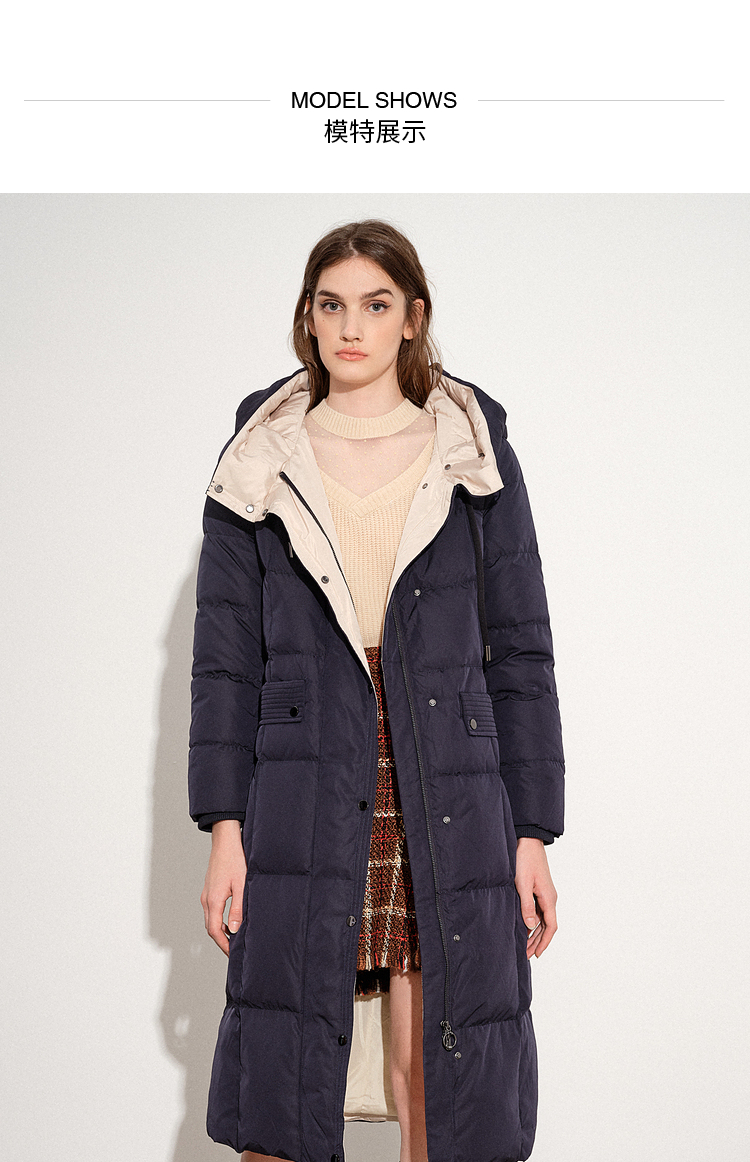 诗篇冬季新款羽绒服6c30508220 深蓝 36