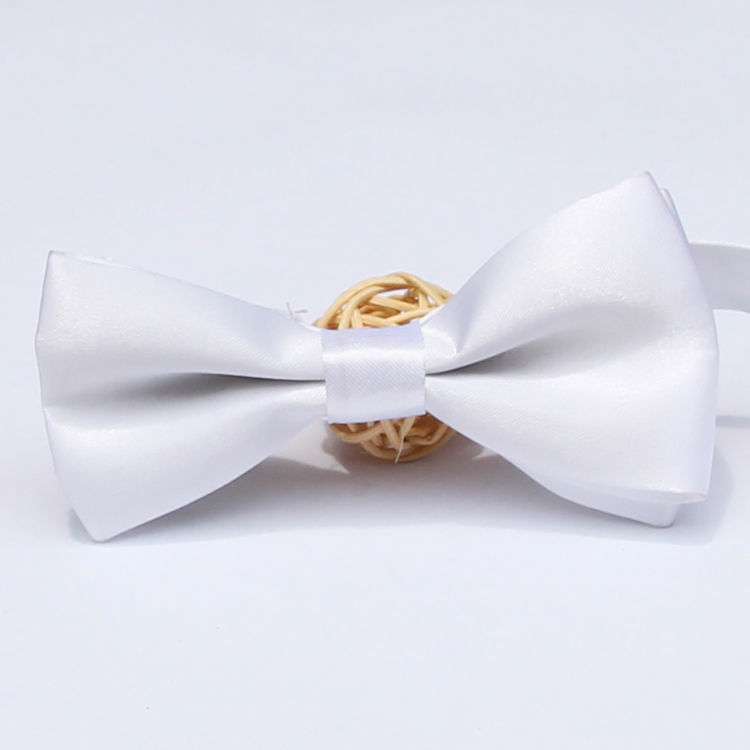 米色韩版小孩儿童领结男童舞台表演配饰女童小学生蝴蝶结宝宝单层白色