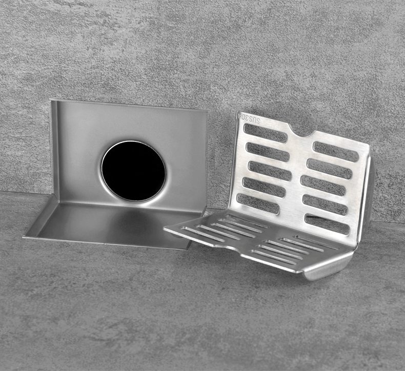 新款墙排地漏防臭同层侧排墙角边304不锈钢地漏下水阳台墙排式75pvc50