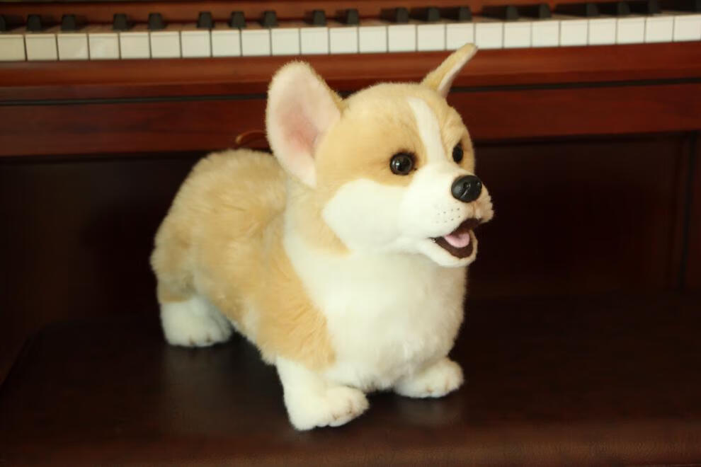 moco柯基犬公仔毛绒玩具威尔士矮脚狗仿真小奶狗飞狗娃娃女孩子抱着