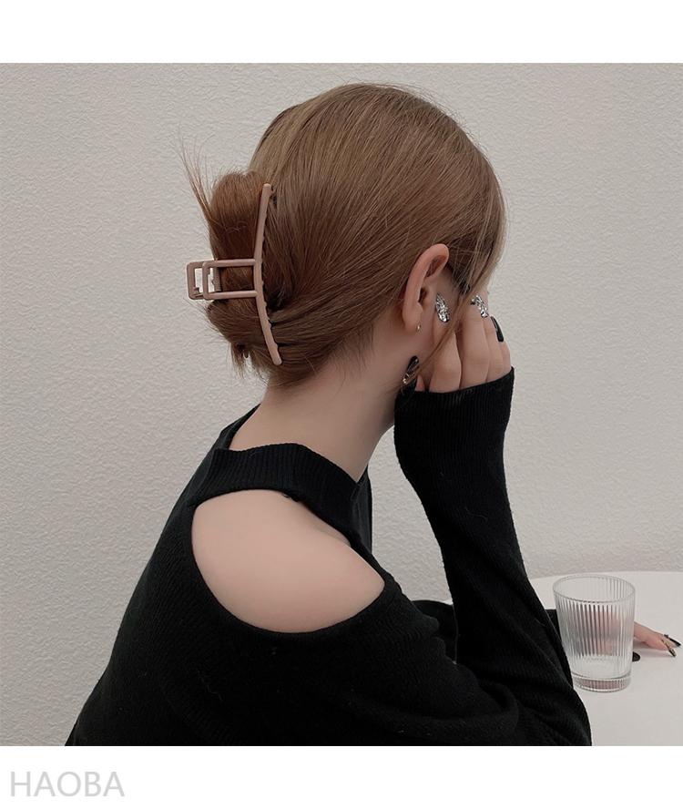 haoba日韩简约百搭发抓韩系ins盘发后脑勺夹子鲨鱼夹女金属抓夹发饰潮