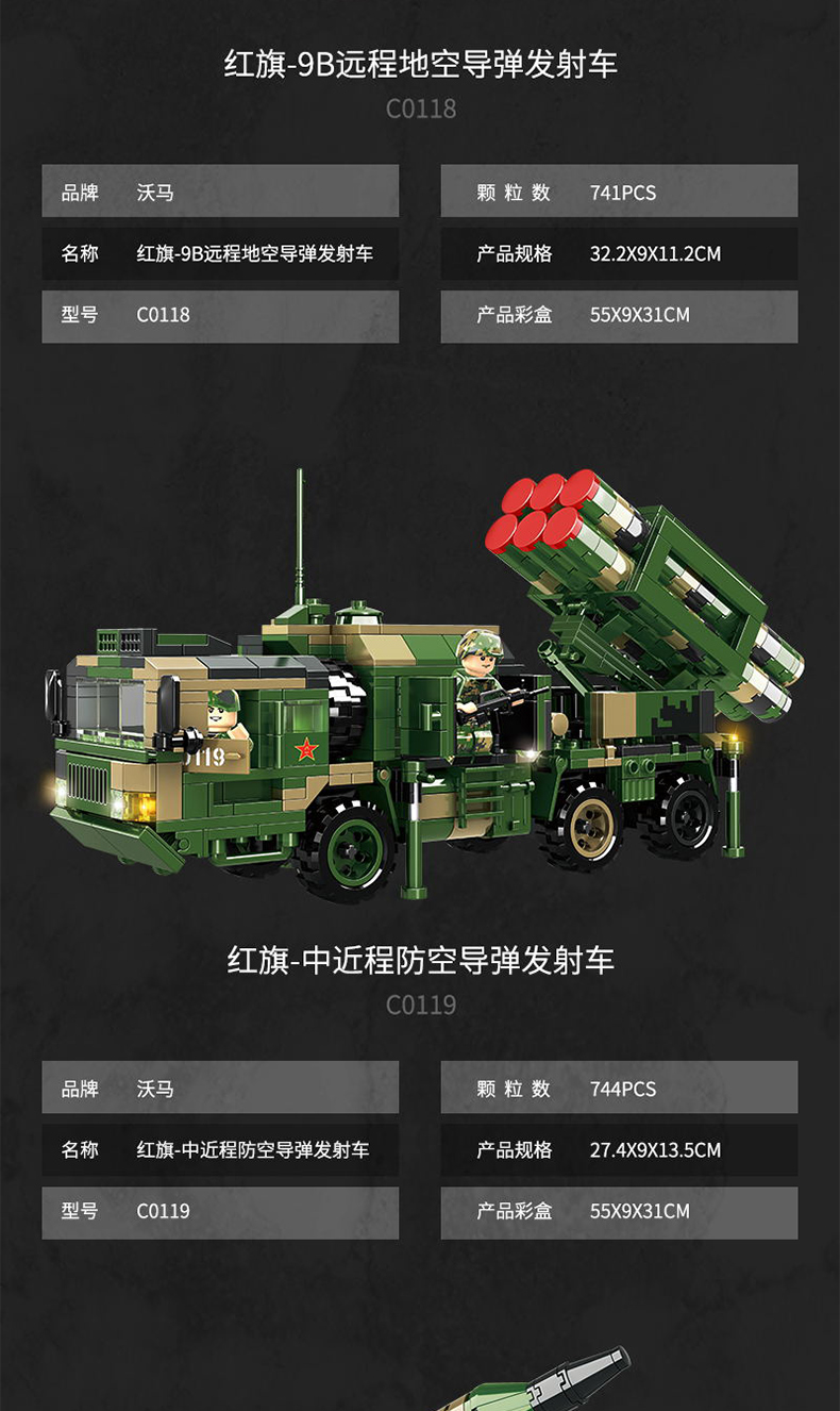 新款东风41导弹模型森宝积木东风导弹发射车模型军事系列男孩儿童核弹