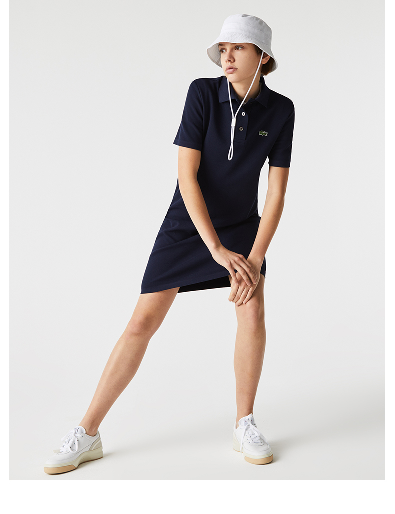 lacoste法国鳄鱼女装22春季新款法式透气短袖polo连衣裙女ef1887166