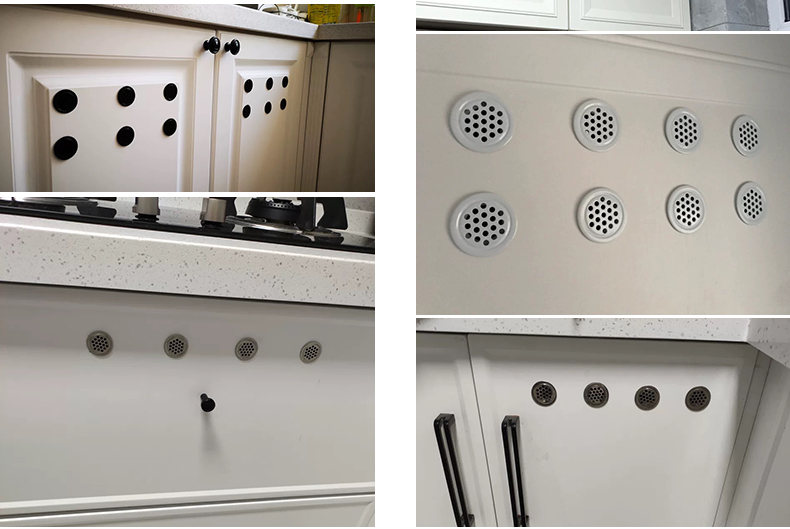 不锈钢透气孔盖35黑色厨房橱柜燃气灶柜门榻榻米透气网装饰盖圆形