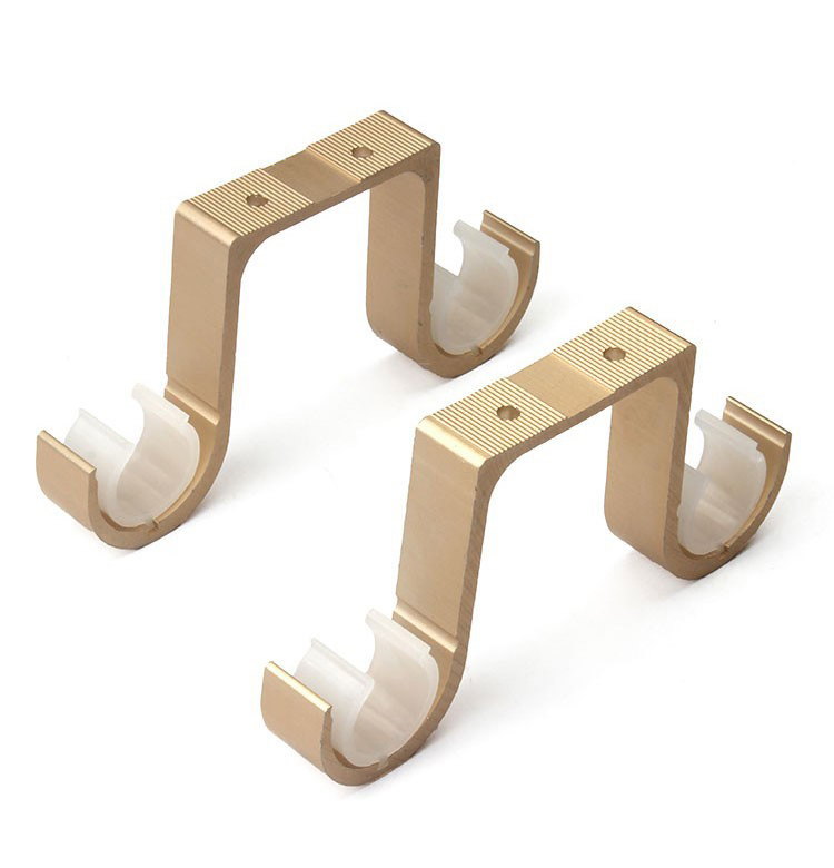 28-33mm加厚承重双杆窗帘杆支架罗马杆窗帘杆架子顶装托架配件 太空金