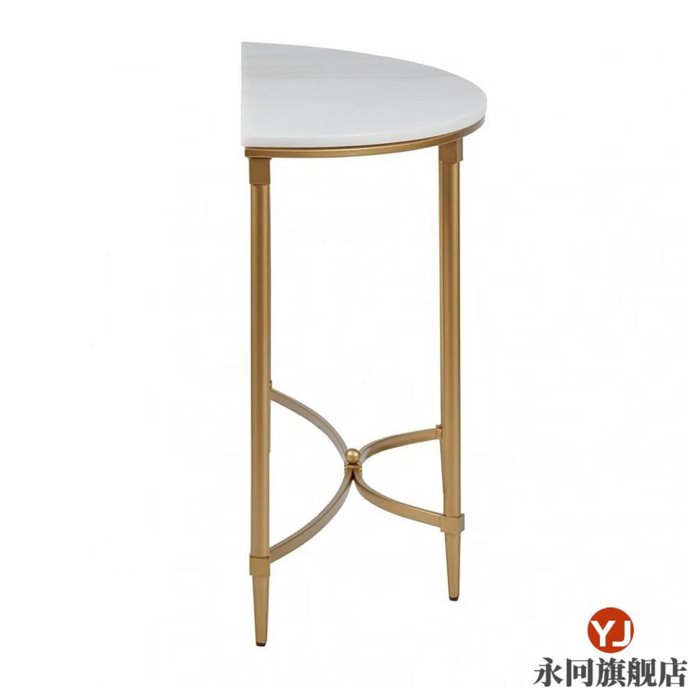 半圆桌北欧轻奢大理石玄关桌半圆桌子靠墙现代入户案台门厅过道端景柜