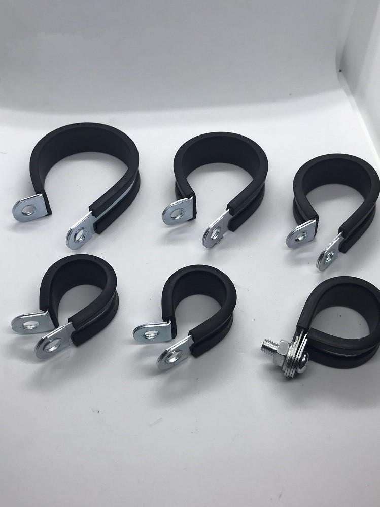 连胶条卡箍 r型喉箍橡胶减震管夹 电缆电线绝缘抱箍 软管油管管箍 6mm