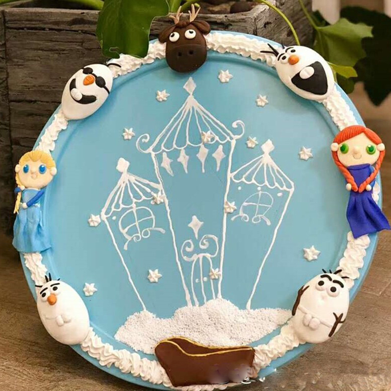 儿童创意圆形黏土画框手工相框手绘粘土雪花泥木质相框 直径20cm圆形